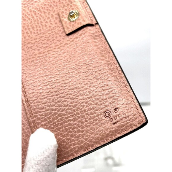 GUCCI Interlocking G Pink Leather Long Bifold Wallet credit card zipper 2BJ3533 - Picture 3 of 16